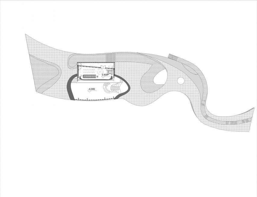 Second lower floor plan of Chaohu Natural and Cultural Centre by Change Architects