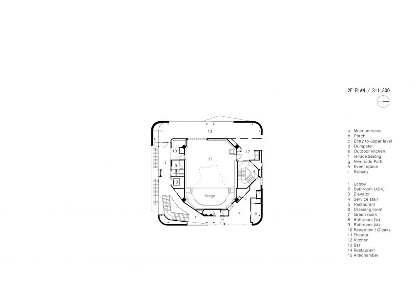 Second floor plan of the 010 Building by Clouds AO