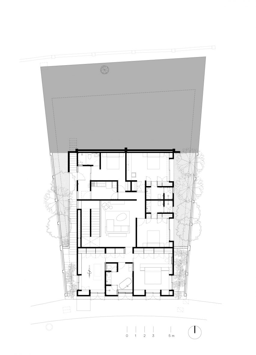 First floor plan of Echegaray house by PPAA