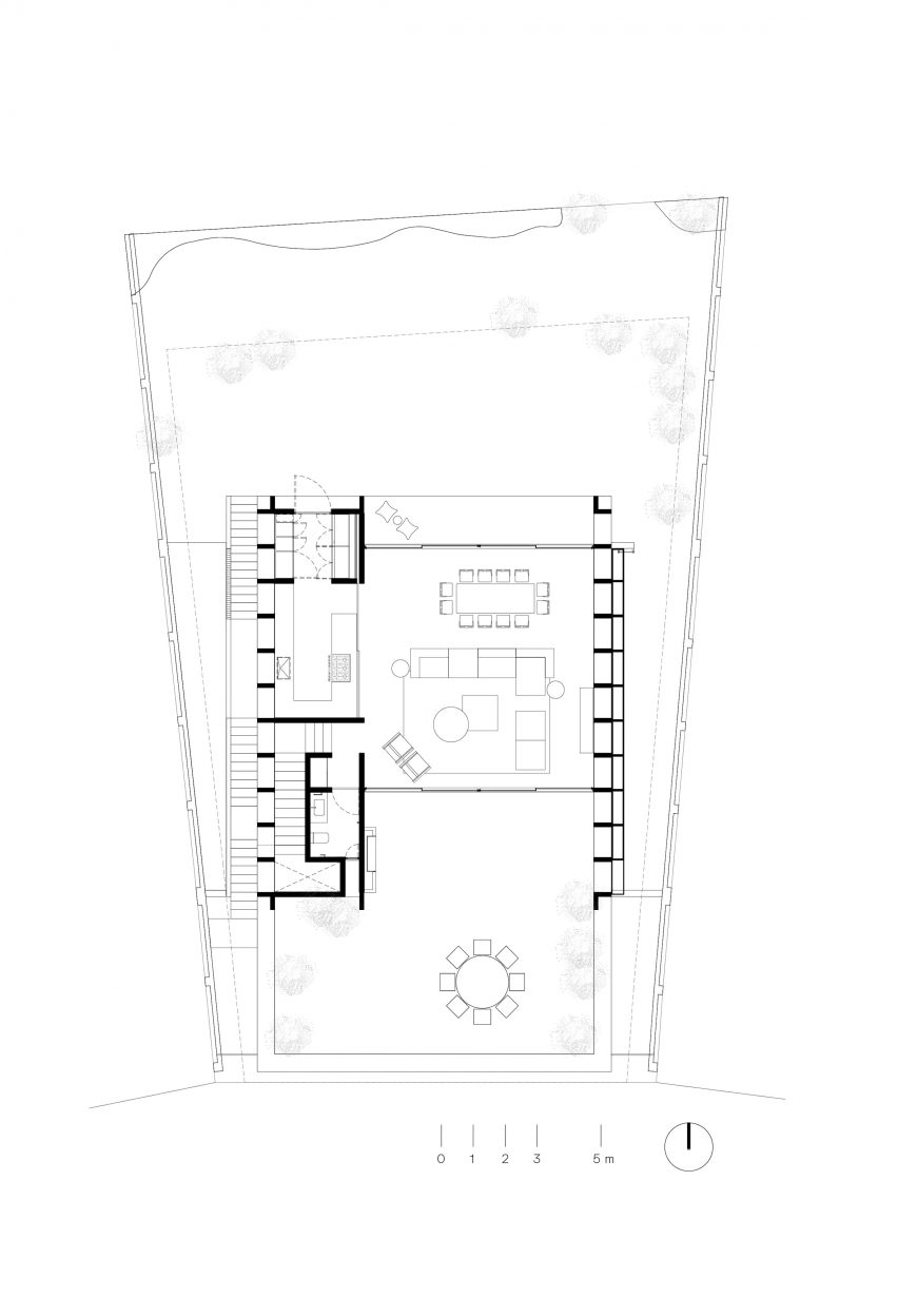 Second floor plan of Echegaray house by PPAA