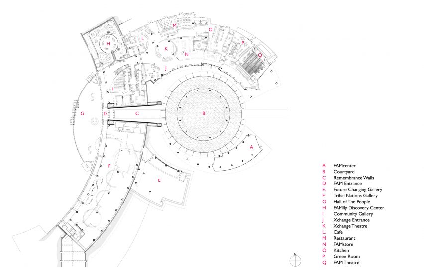 Ground floor plan of the First American Museum by Johnson Fain