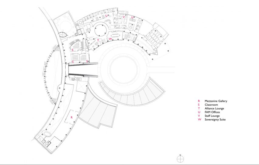 Second floor plan of the First American Museum by Johnson Fain