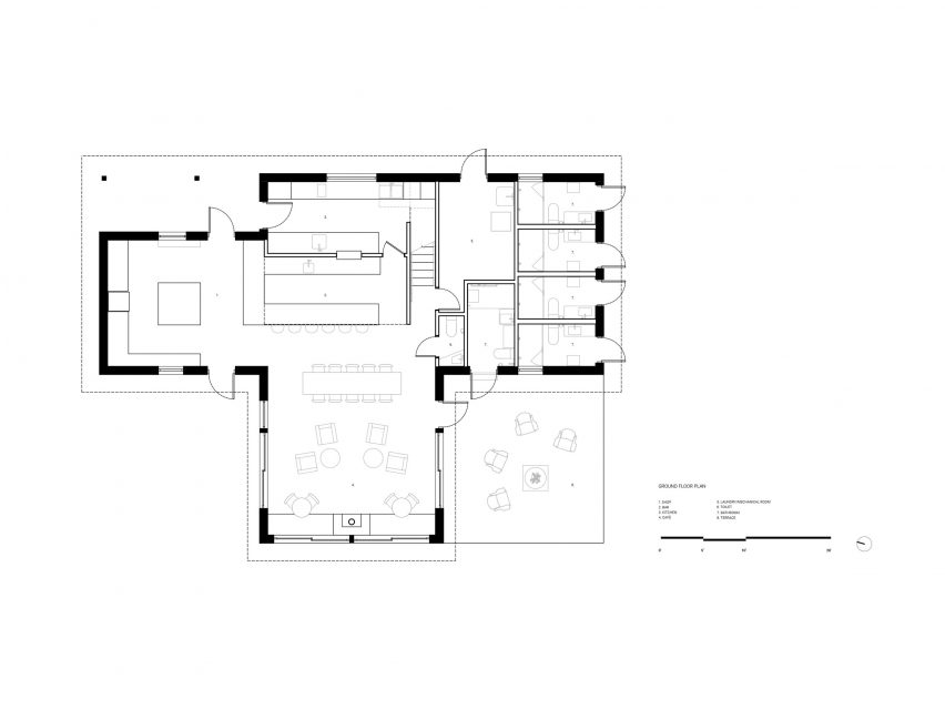 Farouche Tremblant cafe ground floor plan by Atelier l'Abri