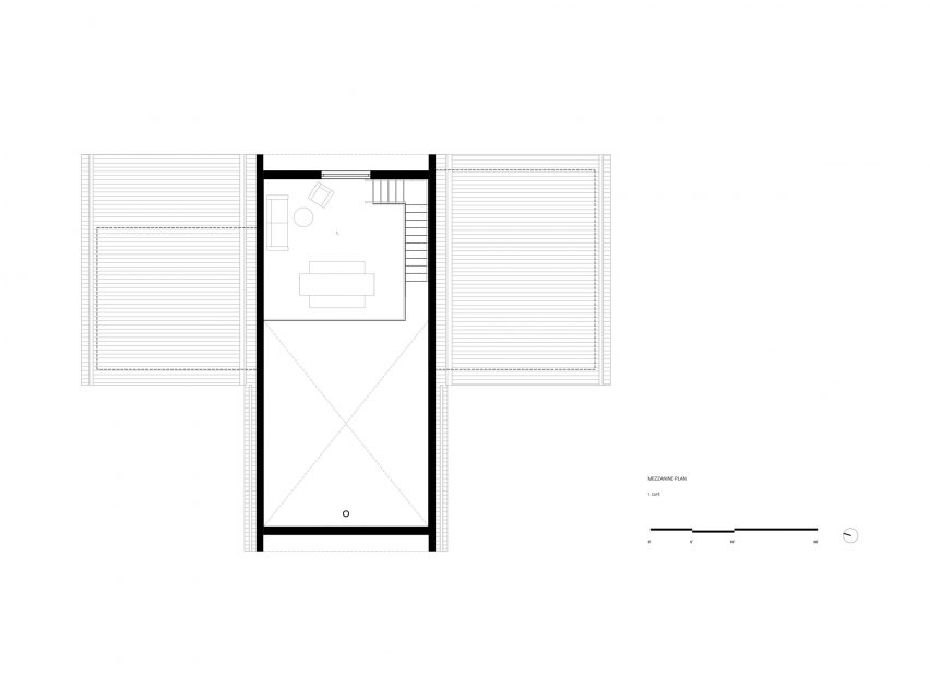 Farouche Tremblant cafe mezzanine floor plan by Atelier l'Abri