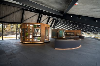 interior of stone pavilion
