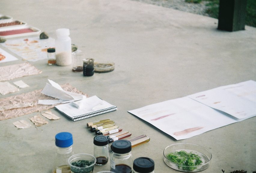Materials laid out on concrete floor
