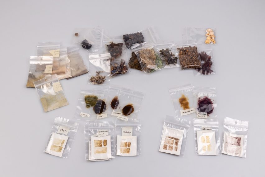 Photo of samples in plastic bags laying on floor
