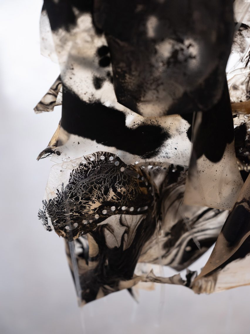 Detail of fabric made from algae