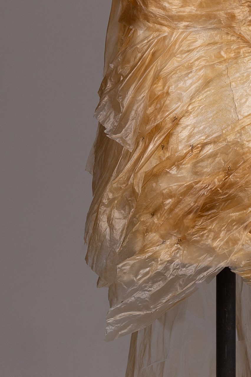 Detail of fabric made from algae