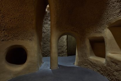 Cavernous dark room within Montreal Insectarium in Canada