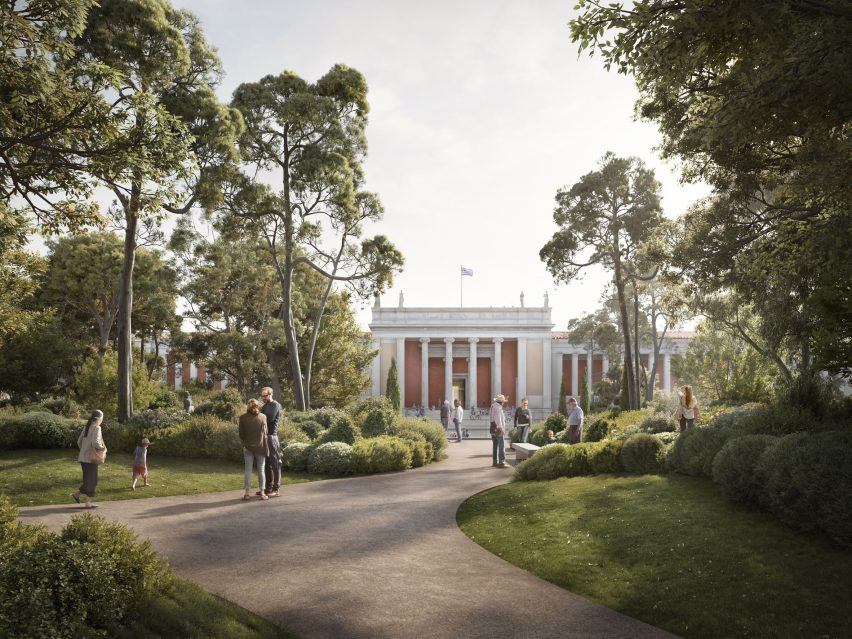 External render of National Archaeological Museum in Athens by David Chipperfield Architects