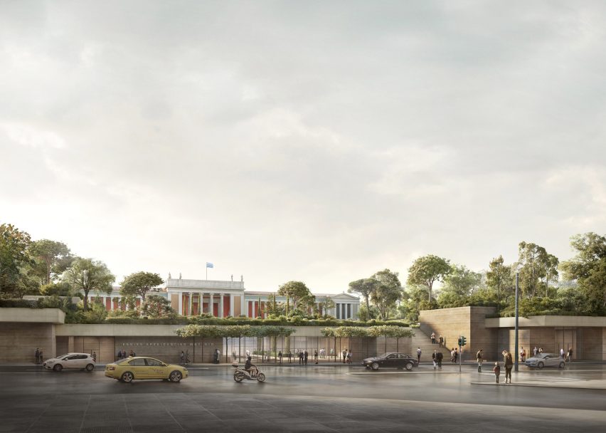 External render of National Archaeological Museum in Athens by David Chipperfield Architects