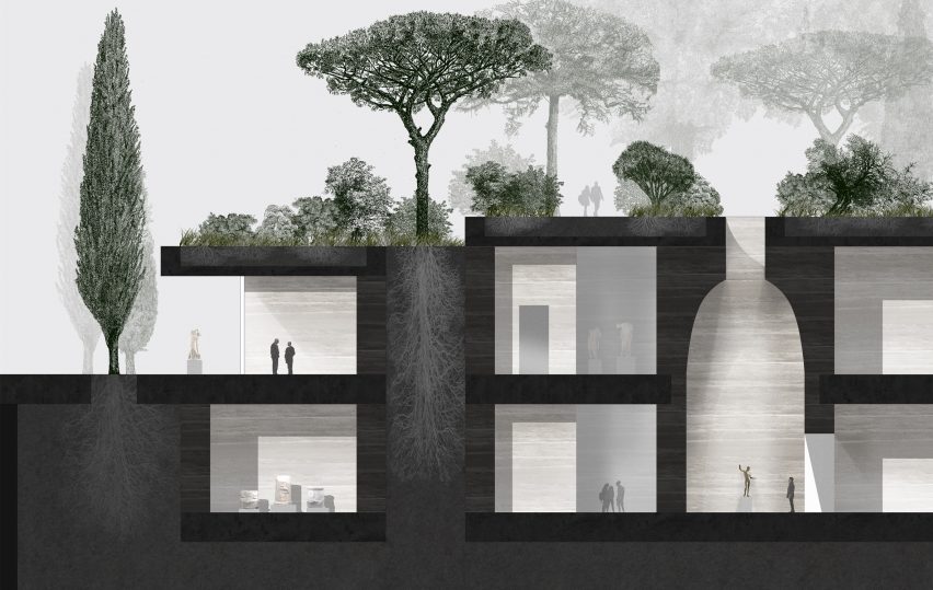 Section of National Archaeological Museum in Athens by David Chipperfield Architects