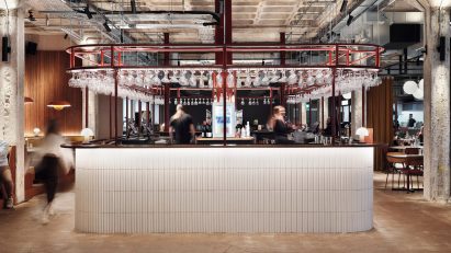 Food hall interior of New Century Hall by Sheppard Robson