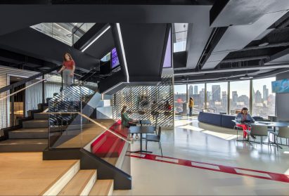 Interior view within One Manhattan West in New York City