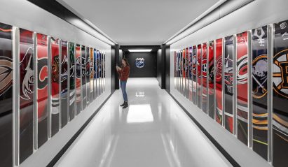 Office interior for NHL headquarters with bold graphic accents by TPG Architecture