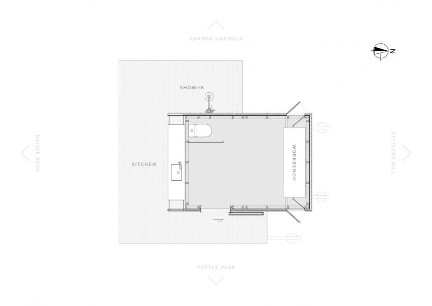 Floor plan of the Nightlight shed by Fabric