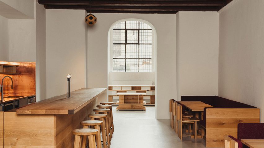 Interior of cafe in Nikolaj Kunsthal