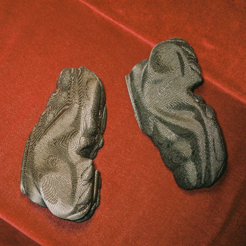 A pair of black platform shoes