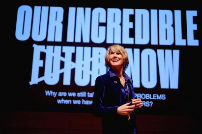 Sian Sutherland, co-founder of PlasticFree and A Plastic Planet, on stage