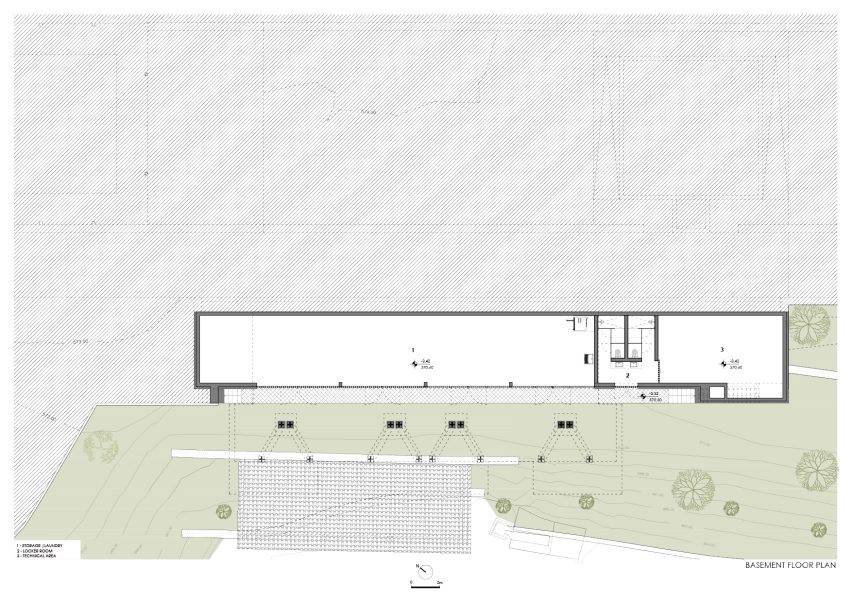 Basement floor plan, Quinta da Faísca apartments by Carlos Castanheira