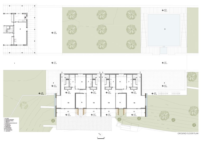 Ground floor plan, Quinta da Faísca apartments by Carlos Castanheira