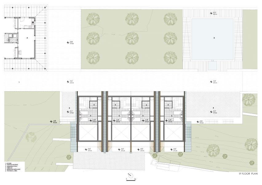 First floor plan, Quinta da Faísca apartments by Carlos Castanheira