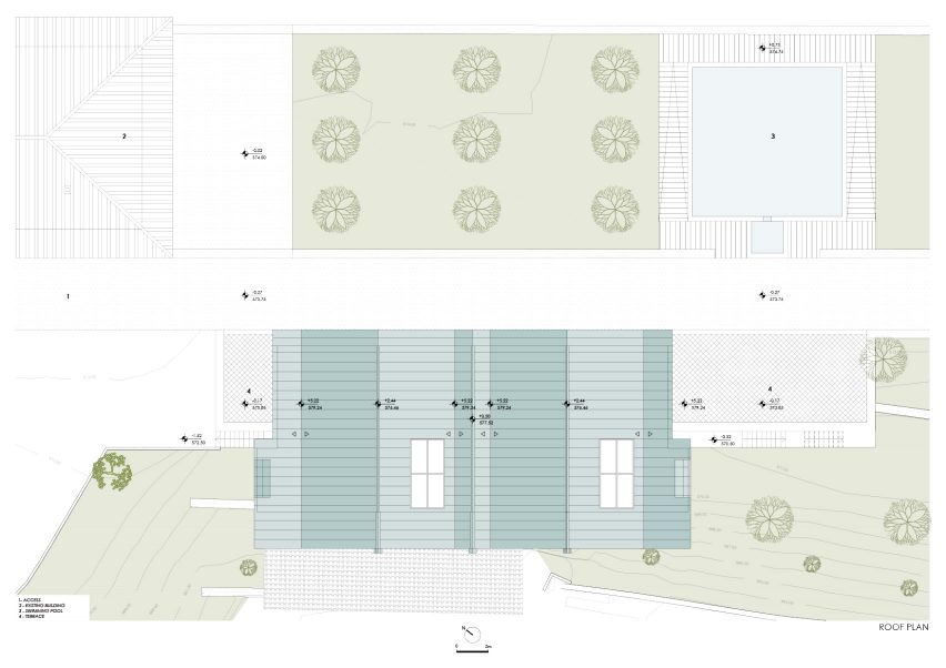 Roof plan, Quinta da Faísca apartments by Carlos Castanheira