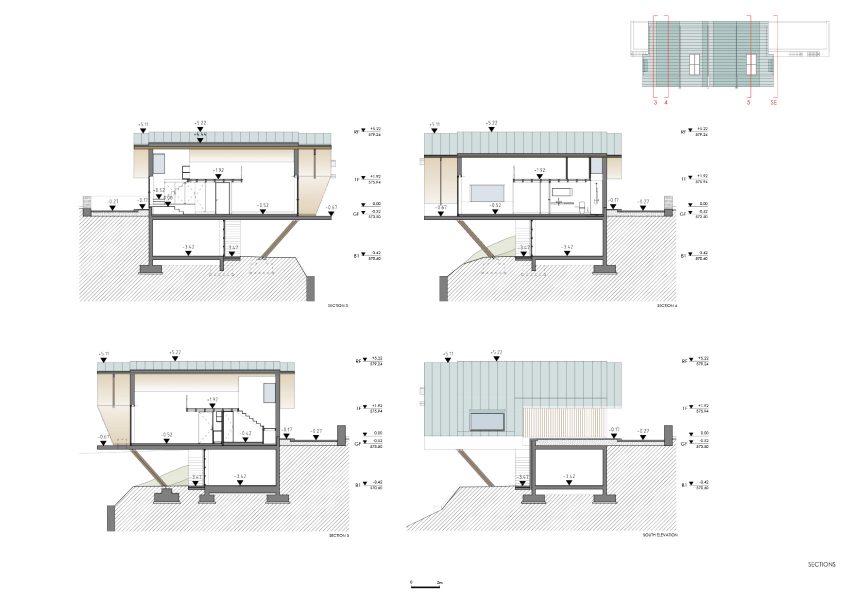 Cross sections, Quinta da Faísca apartments by Carlos Castanheira