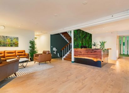Lobby of Recompose human composting funeral home