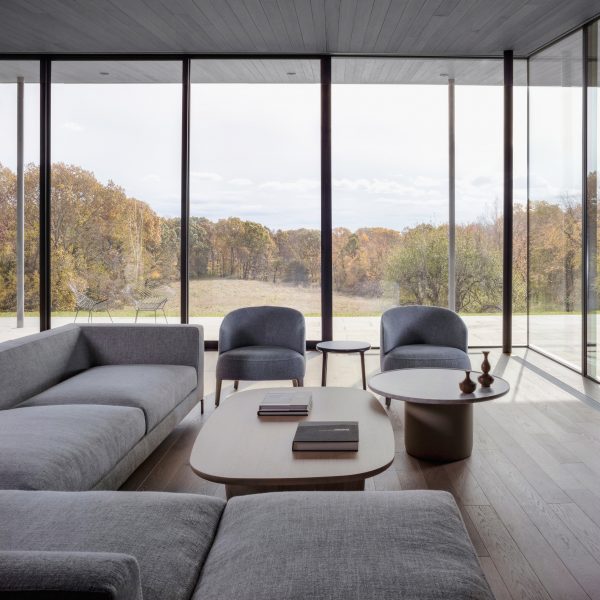 Living space within guesthouse of Roxbury House in Connecticut