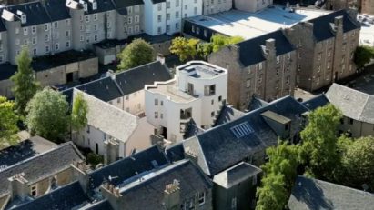 Fraser Livingstone Simon Square project in Edinburgh aerial view
