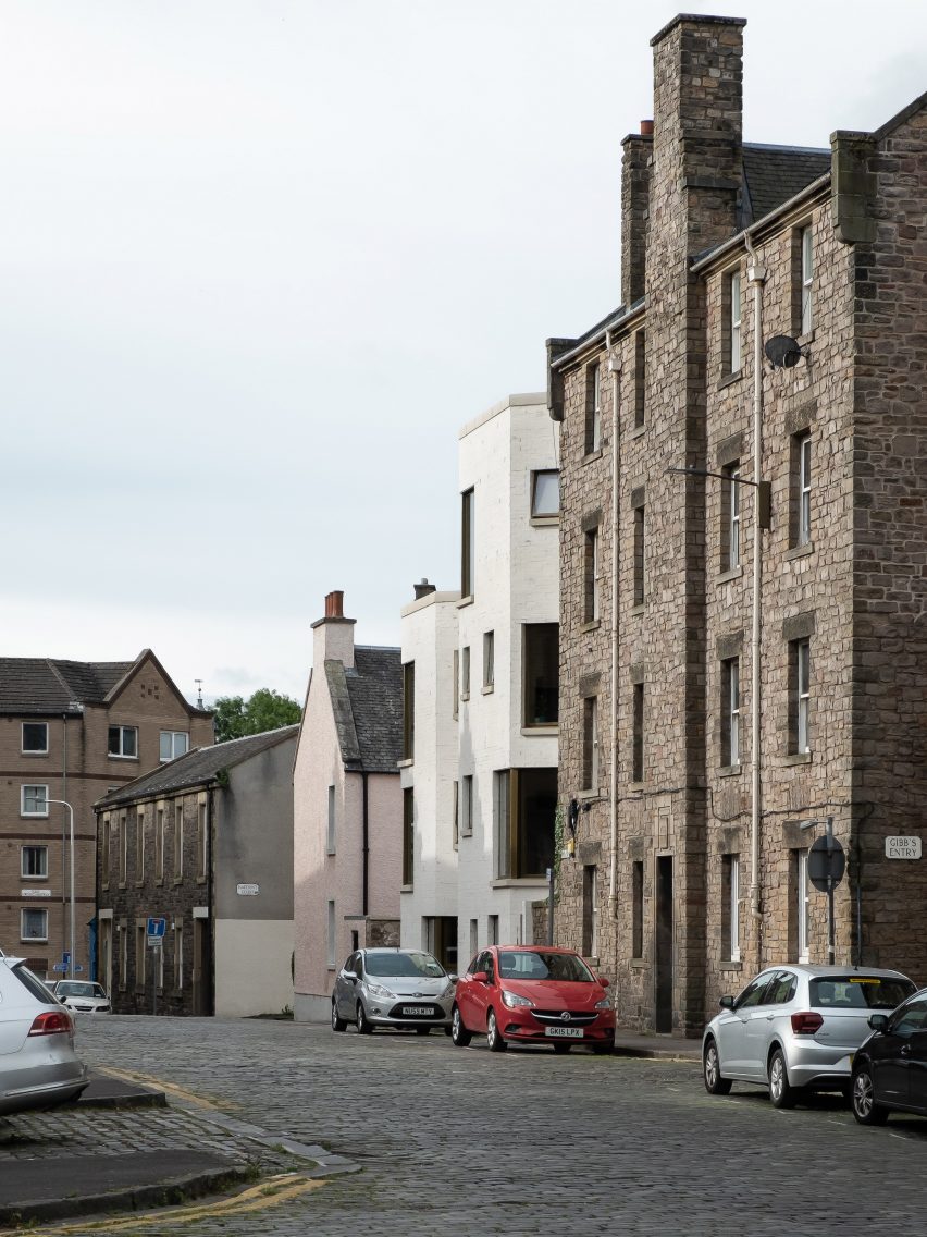 Exterior of Simon Square apartments by Fraser/Livingstone