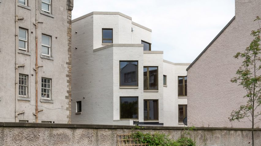 Exterior of Simon Square apartments by Fraser/Livingstone
