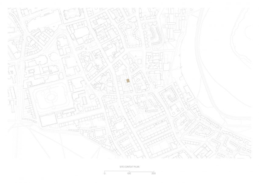 Site plan of Simon Square apartments by Fraser/Livingstone