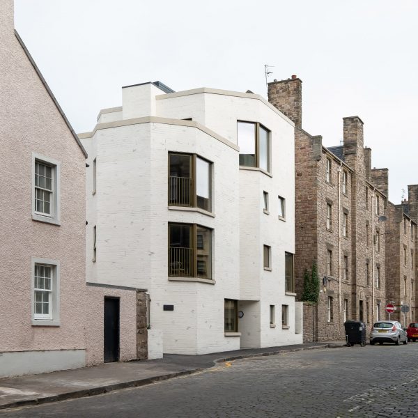 Exterior of Simon Square apartments by Fraser/Livingstone