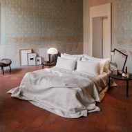 Bedroom at the Vipp pop-up hotel