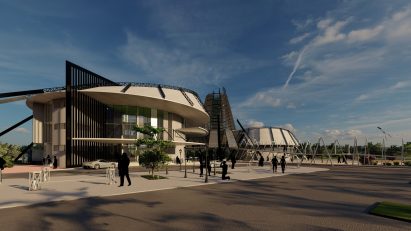 Exterior visualisation of large building