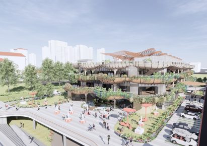Exterior visualisation of large building