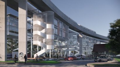 Exterior visualisation of large building