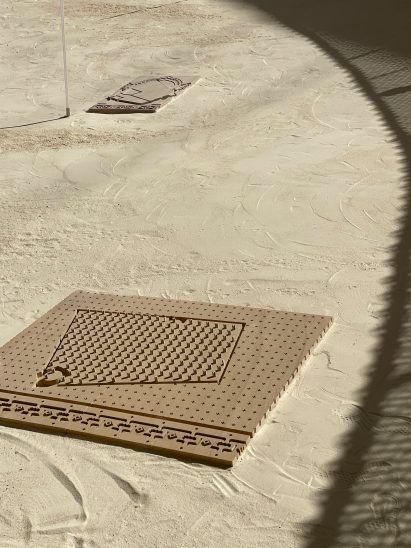 Mosque carpet made from sandstone