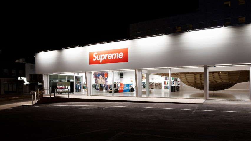 Supreme’s Los Angeles flagship features its first fully floating skate bowl