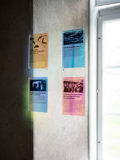 Acrylic foil cards featuring questions about the future