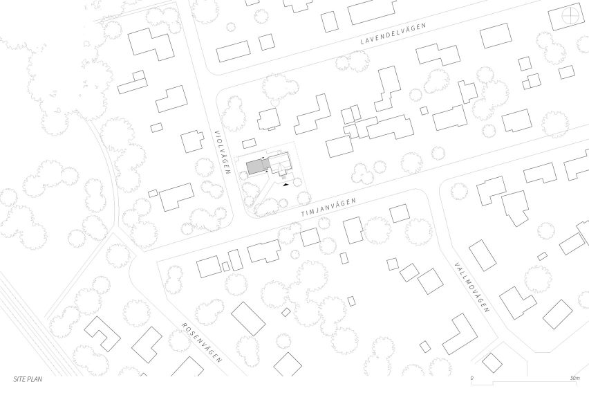 Site plan of Timjan Villa by Johan Sundberg Arkitektur