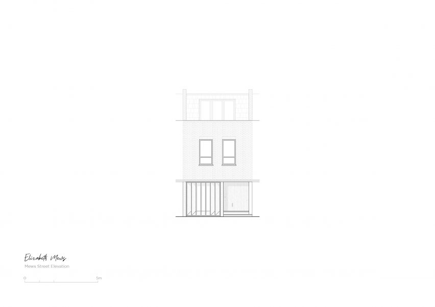 Elevation of the London mews house designed by Trewhela Williams