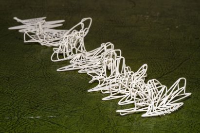 3D printed language made from white nylon