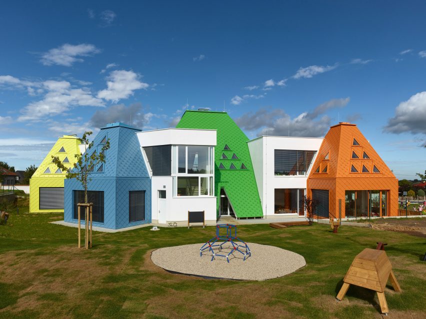 Exterior of Větrník Kindergarten in Czech Republic by Architektura