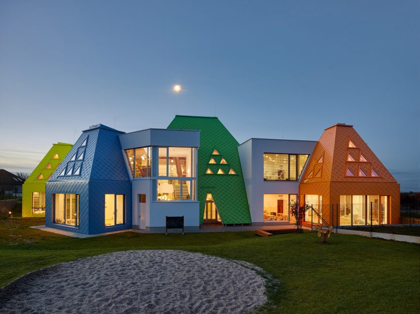 Exterior of Větrník Kindergarten in Czech Republic by Architektura