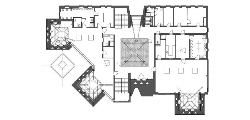 First floor plan of Větrník Kindergarten in Czech Republic by Architektura
