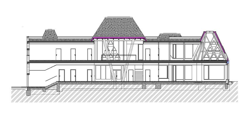 Section of Větrník Kindergarten in Czech Republic by Architektura